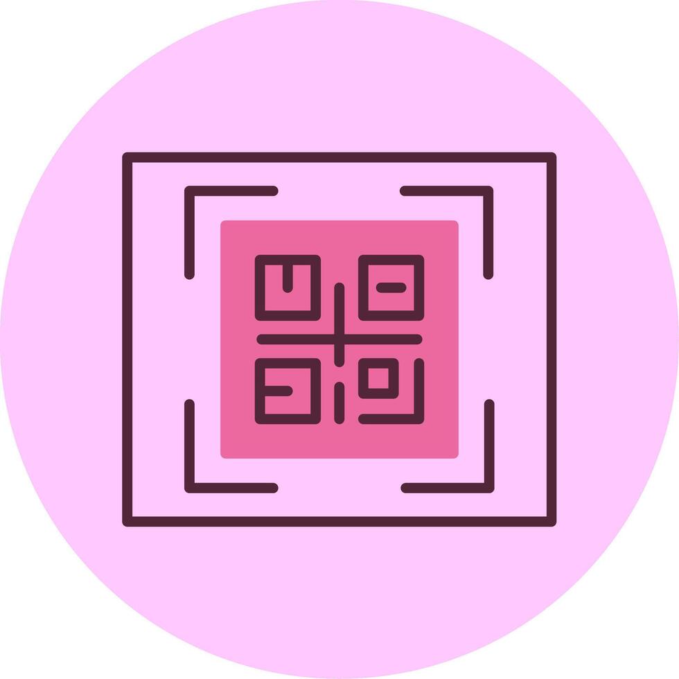QR Code Minimsl Mix Circle Icon vector