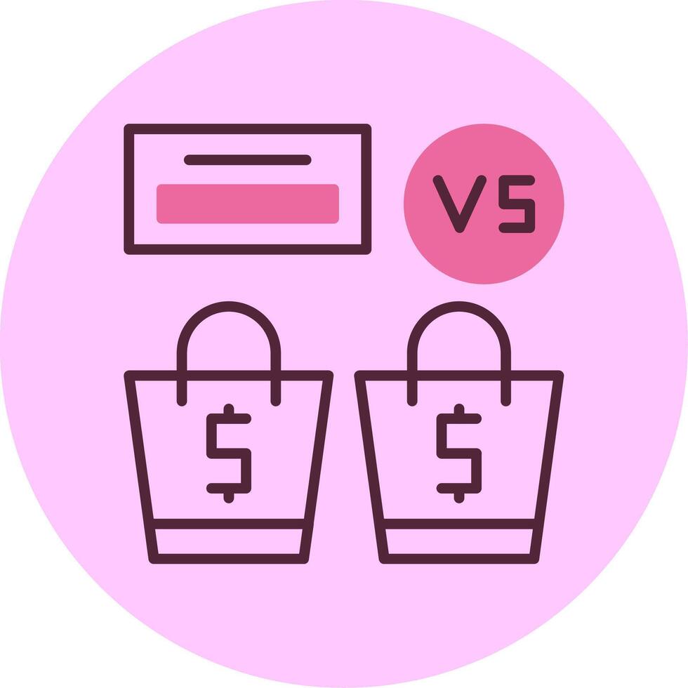 Price Comparison Minimsl Mix Circle Icon vector