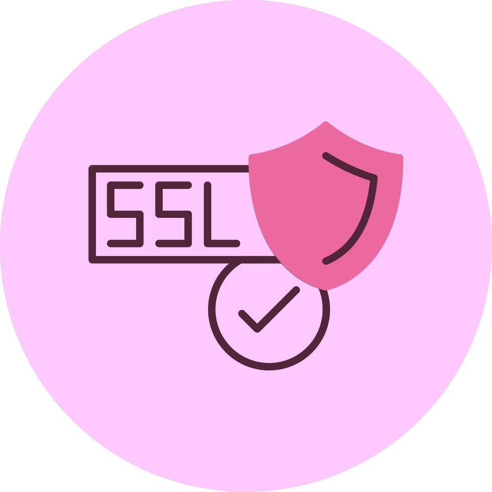 SSL Certificate Minimsl Mix Circle Icon vector