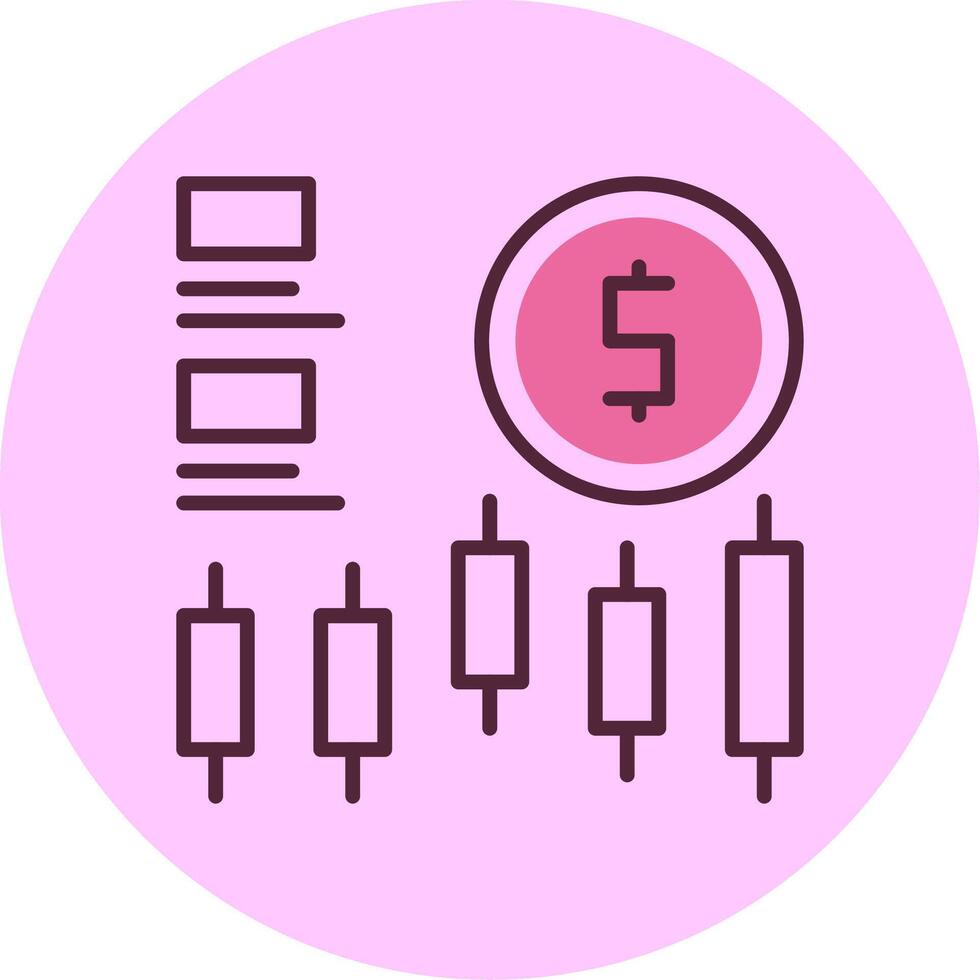 Stock market Minimal Mix Circle Icon vector