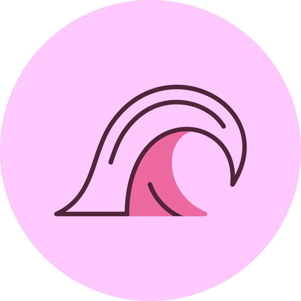 Waves Minimal Mix Circle Icon vector