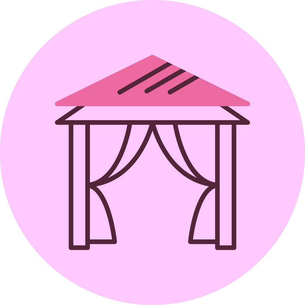 Beach tent Minimal Mix Circle Icon vector
