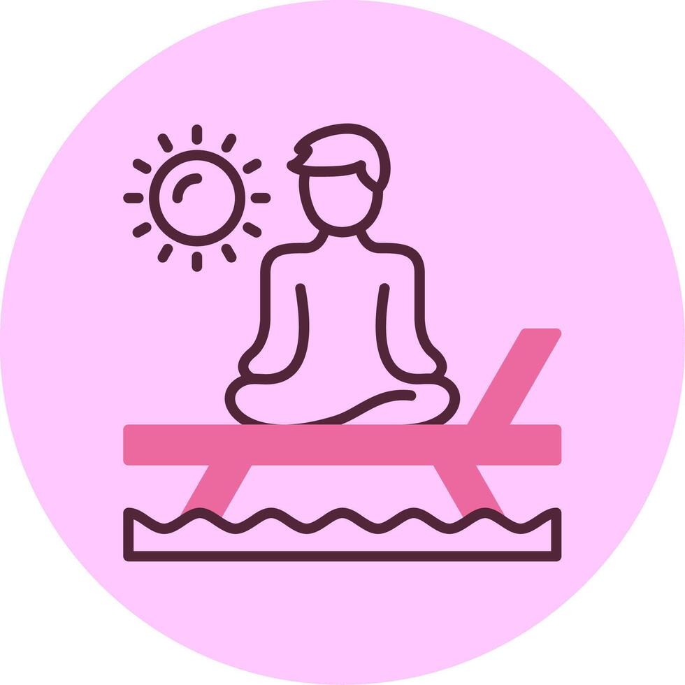 Beach yoga Minimal Mix Circle Icon vector