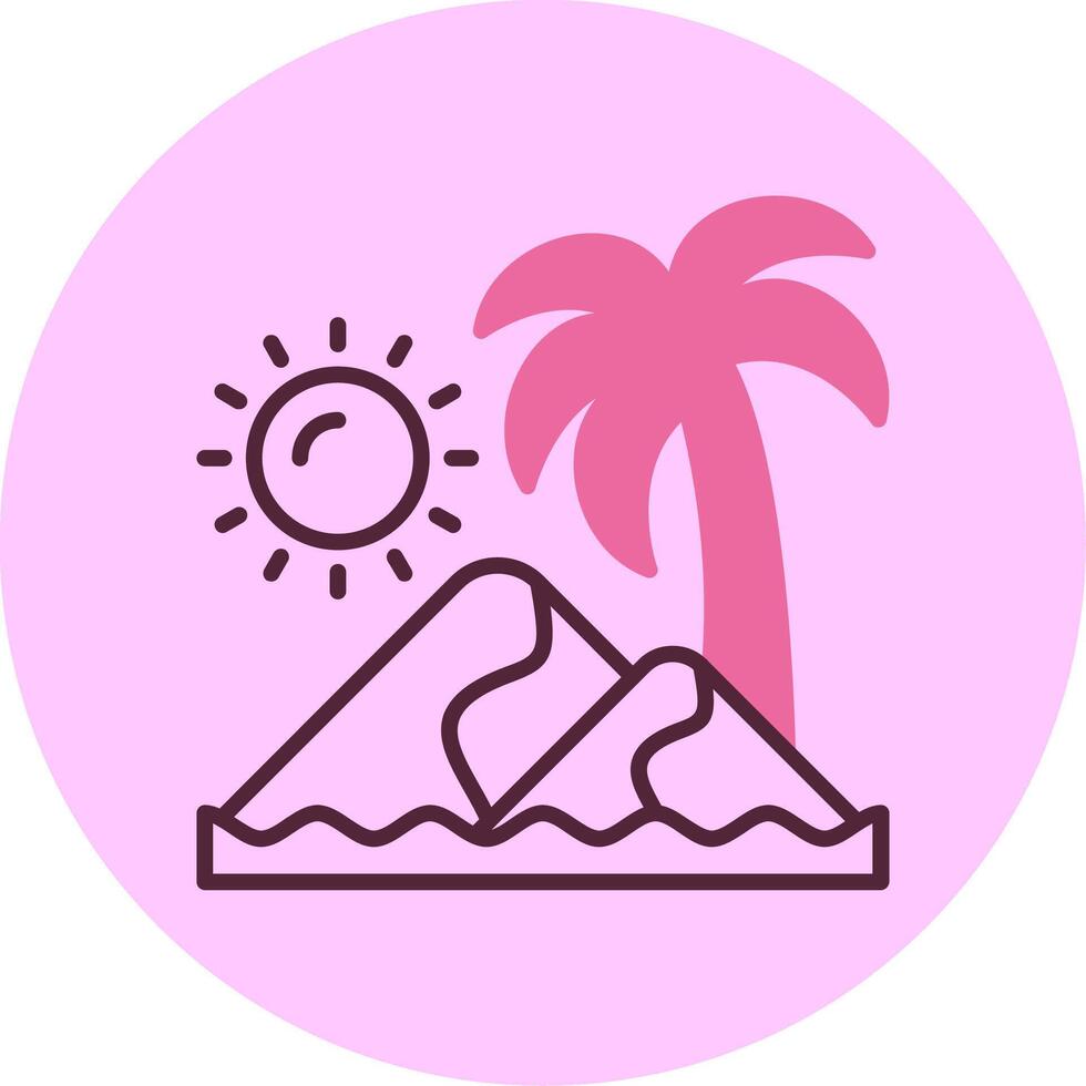 Sand dunes Minimal Mix Circle Icon vector