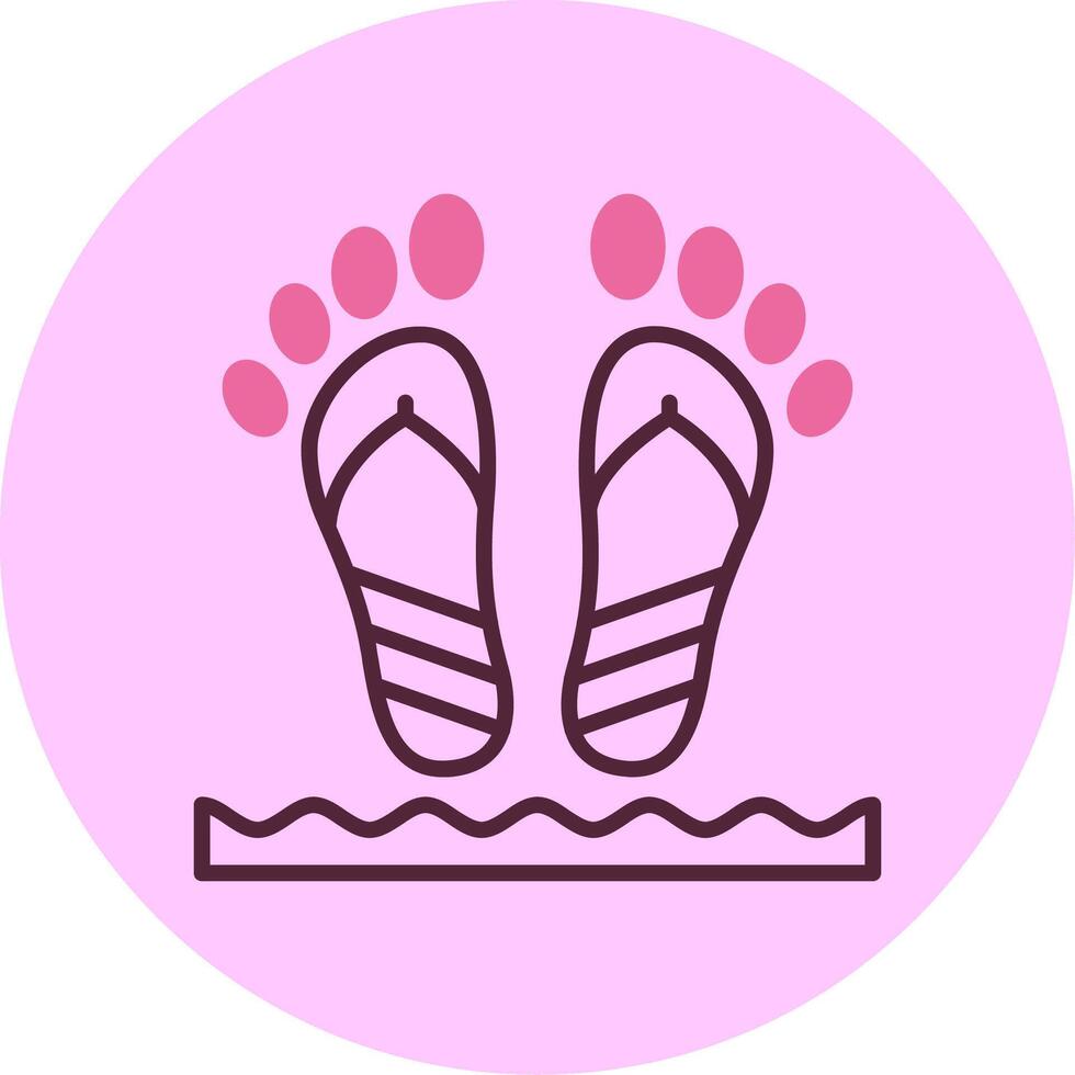Beach walk Minimal Mix Circle Icon vector