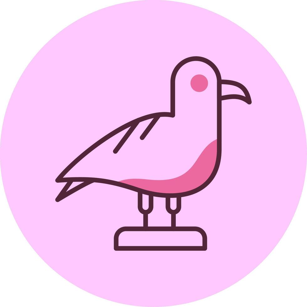 Seagull Minimal Mix Circle Icon Design vector
