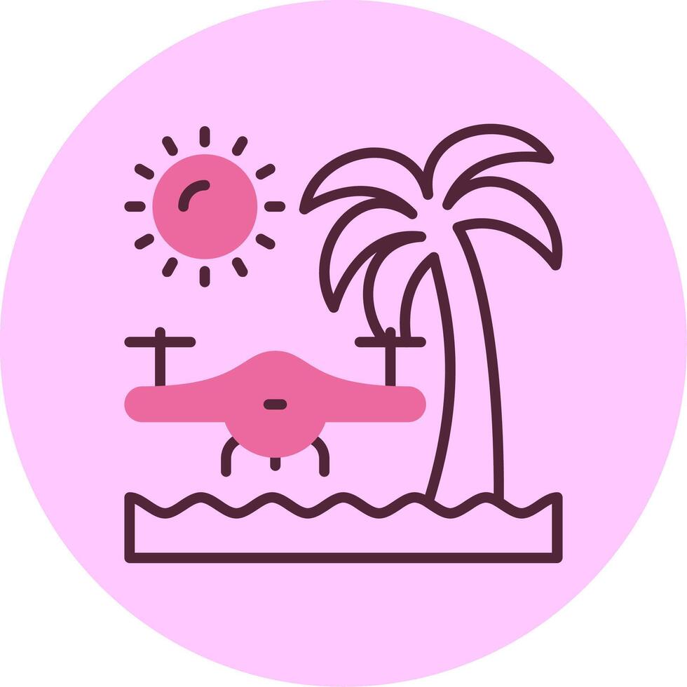 Beach drone photography Minimal Mix Circle Icon vector