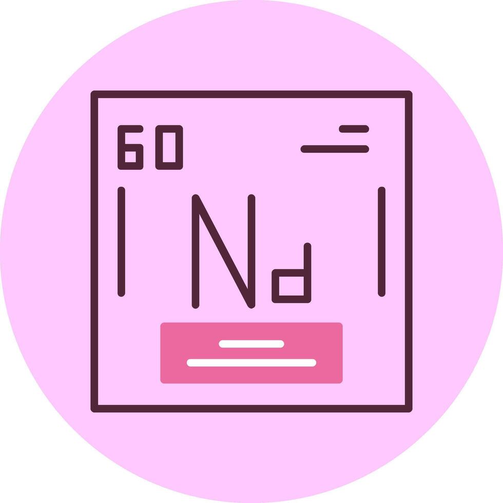 Neodymium Chemical Minimal Mix Circle Icon vector