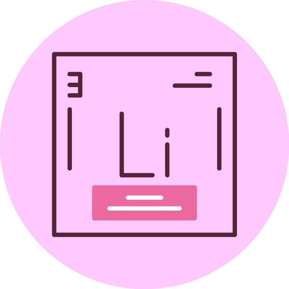 Lithium Chemical Minimal Mix Circle Icon vector