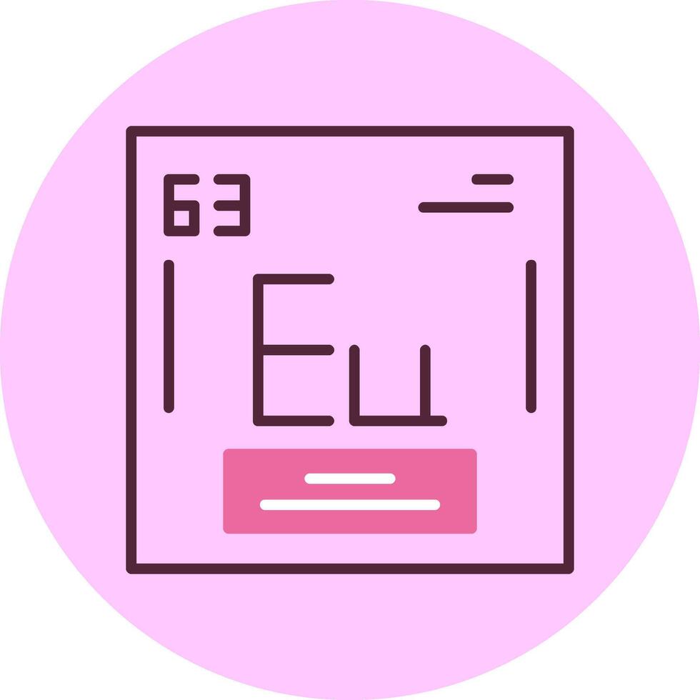 Europium Chemical Minimal Mix Circle Icon vector
