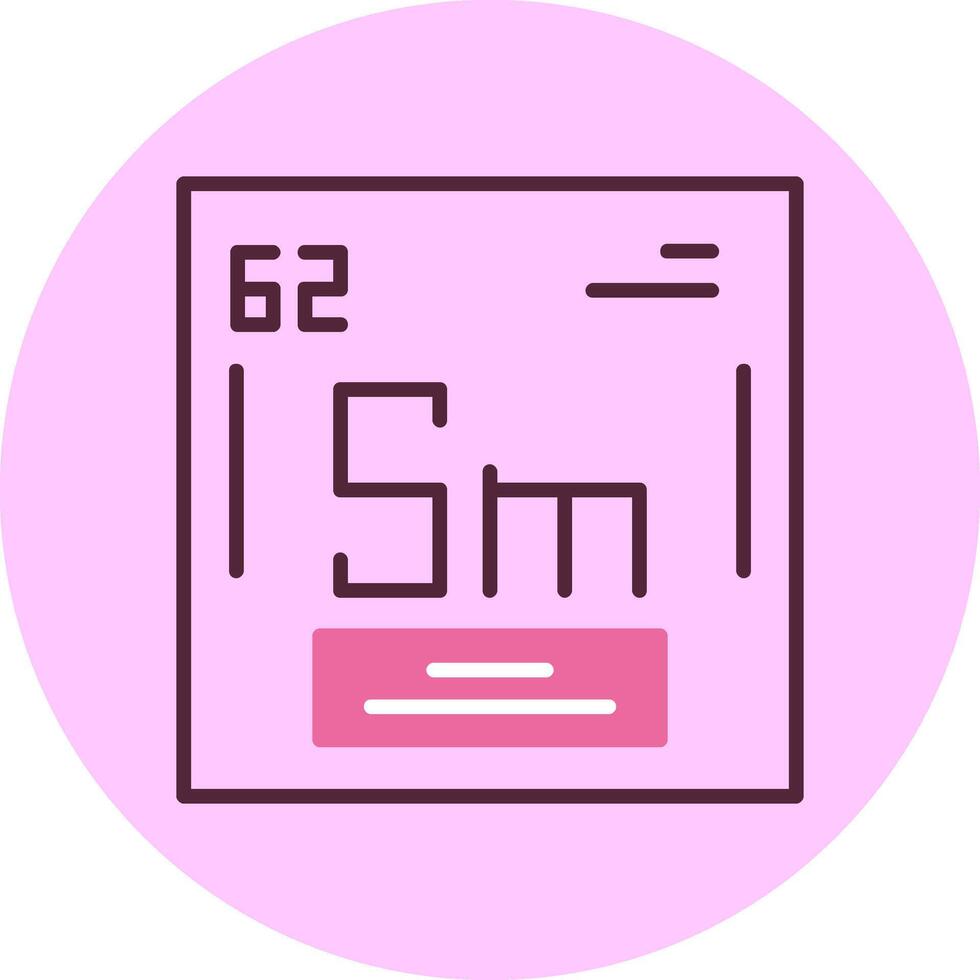 Samarium Chemical Minimal Mix Circle Icon vector