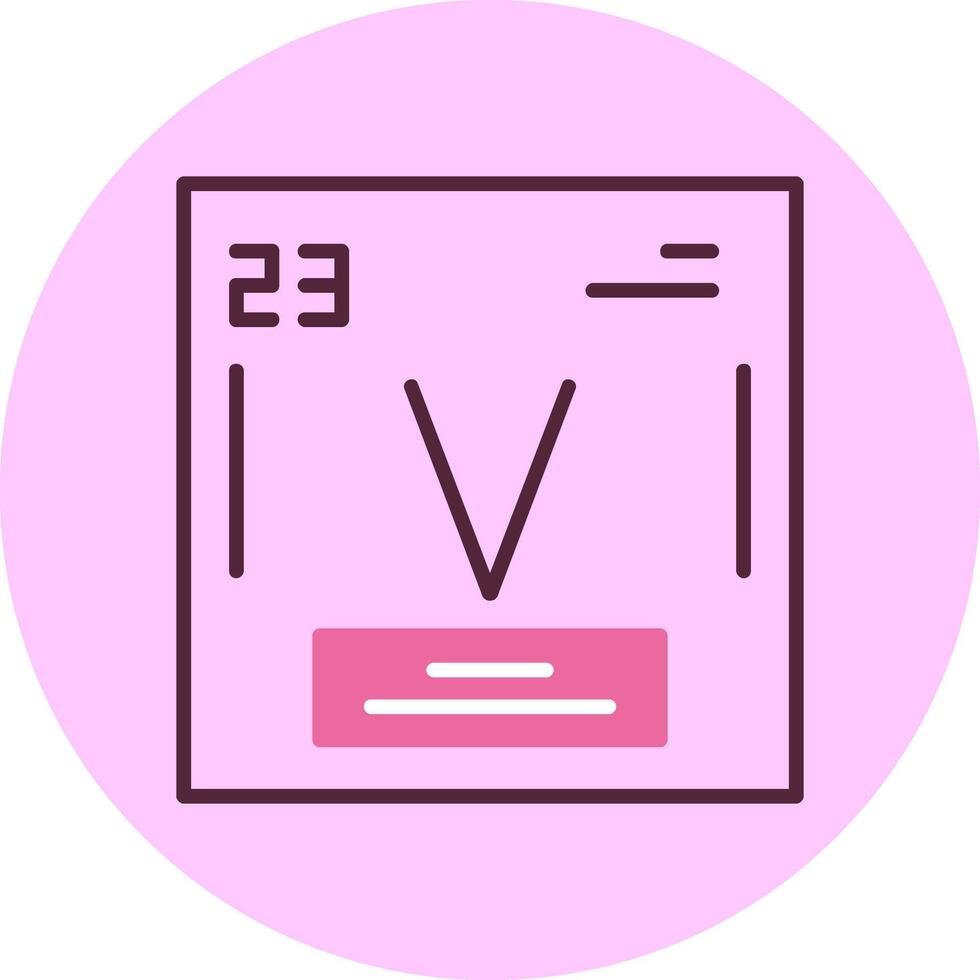 Vanadium Chemical Minimal Mix Circle Icon vector