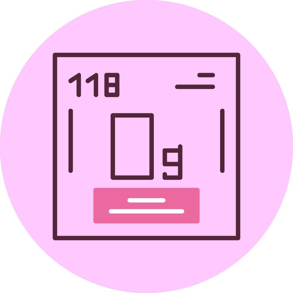 Oganesson Chemical Minimal Mix Circle Icon vector