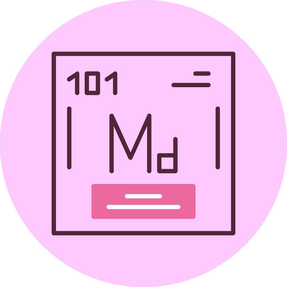 Mendelevium Chemical Minimal Mix Circle Icon vector