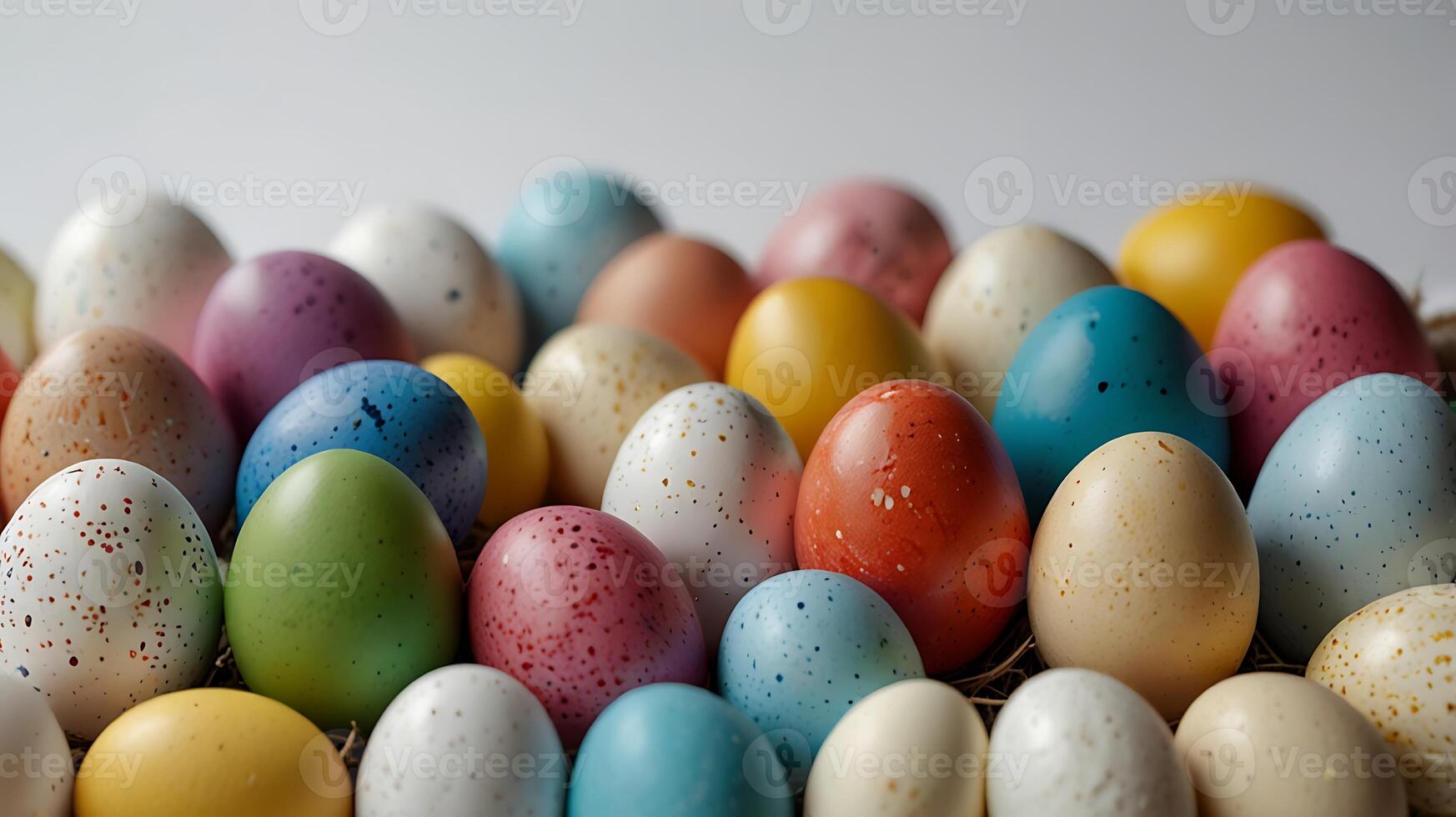 Vibrant Array of Easter Eggs, A Colorful Celebration of Spring photo