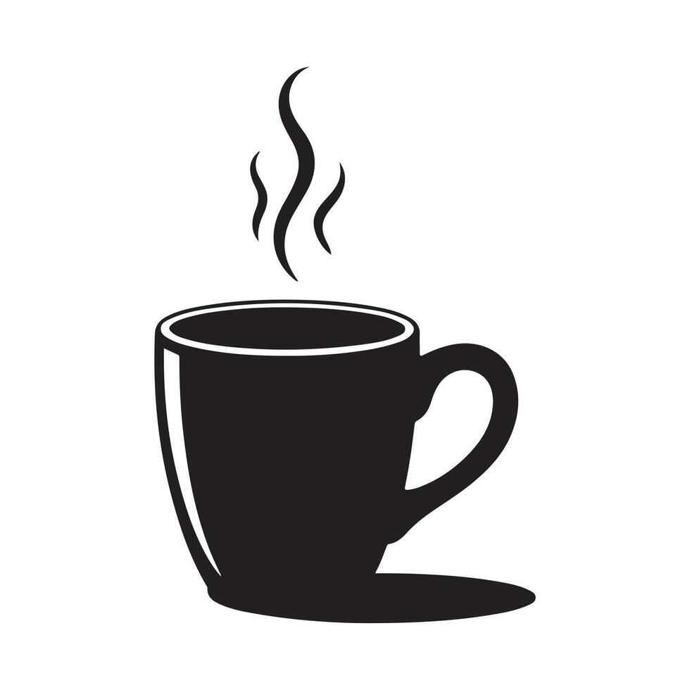 Coffee mug black silhouette illustration vector