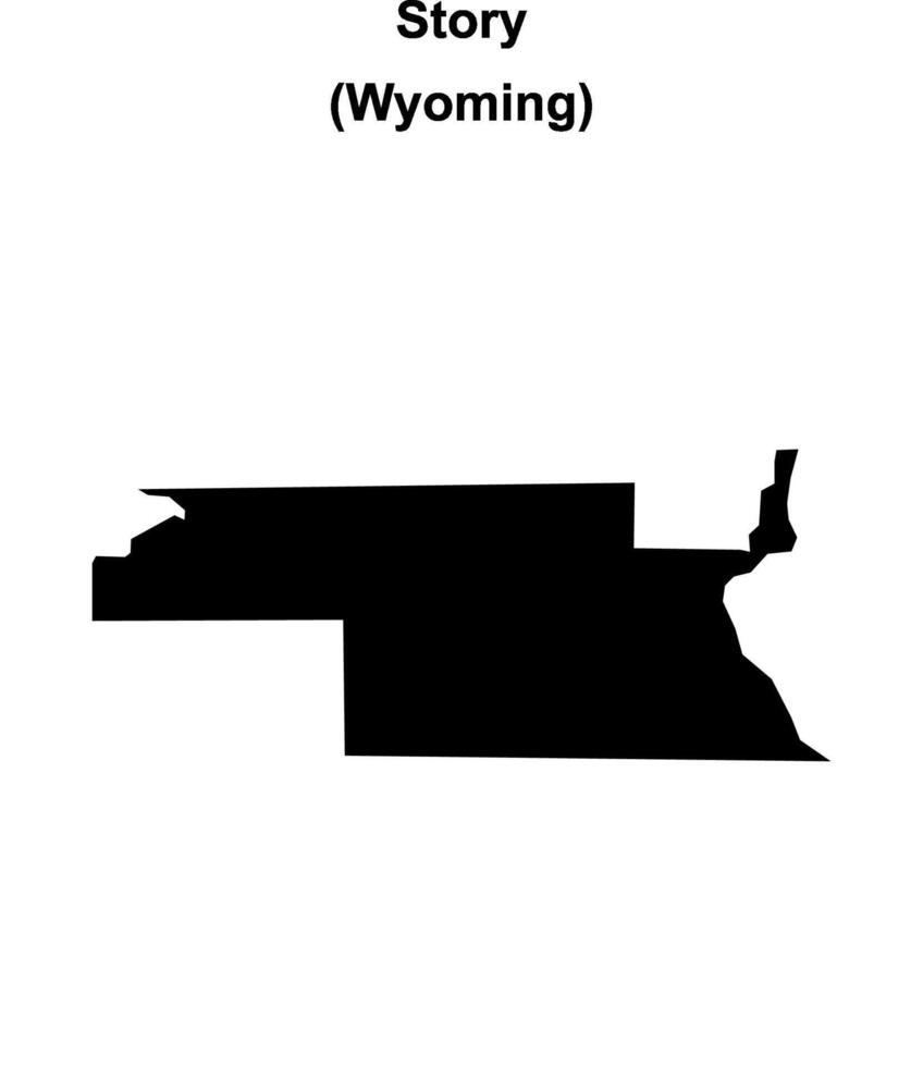 Story, Wyoming blank outline map vector