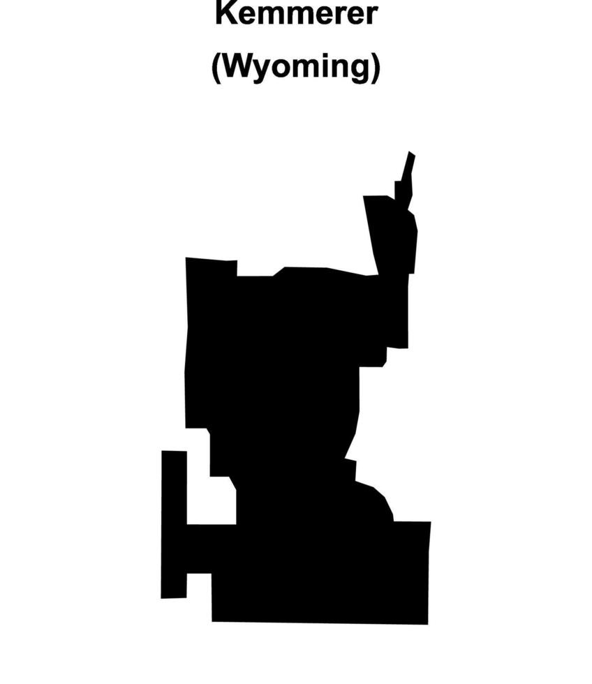 Kemmerer, Wyoming blank outline map vector