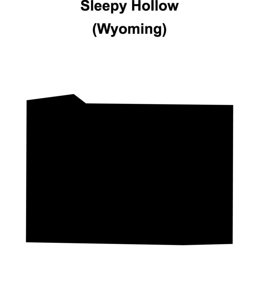 Sleepy Hollow, Wyoming blank outline map vector