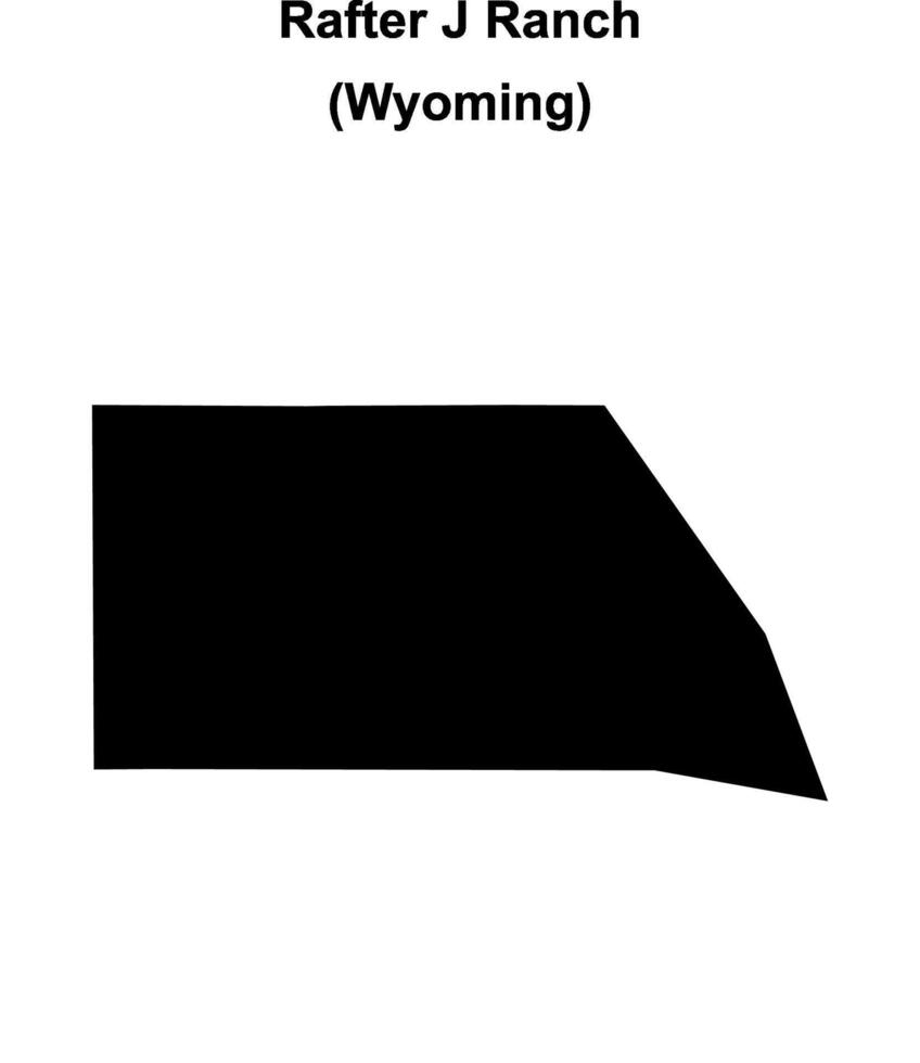 Rafter J Ranch, Wyoming blank outline map vector