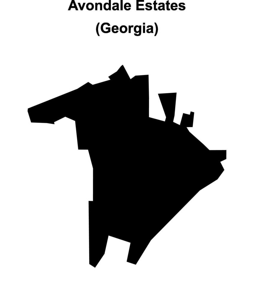 Avondale Estates, Georgia blank outline map vector