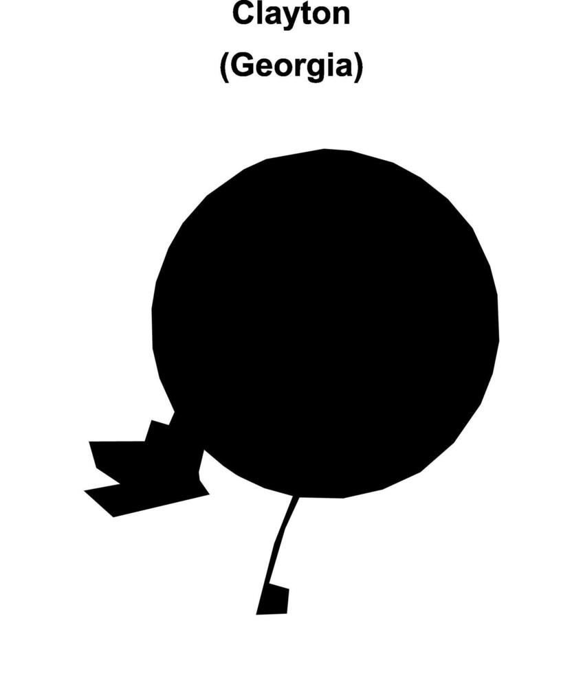Clayton, Georgia blank outline map vector