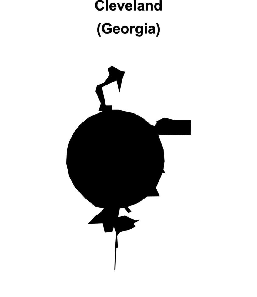Cleveland, Georgia blank outline map vector