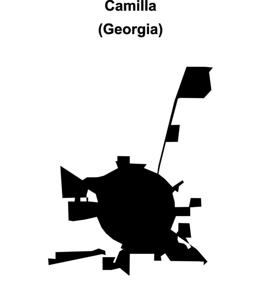 Camilla, Georgia blank outline map vector