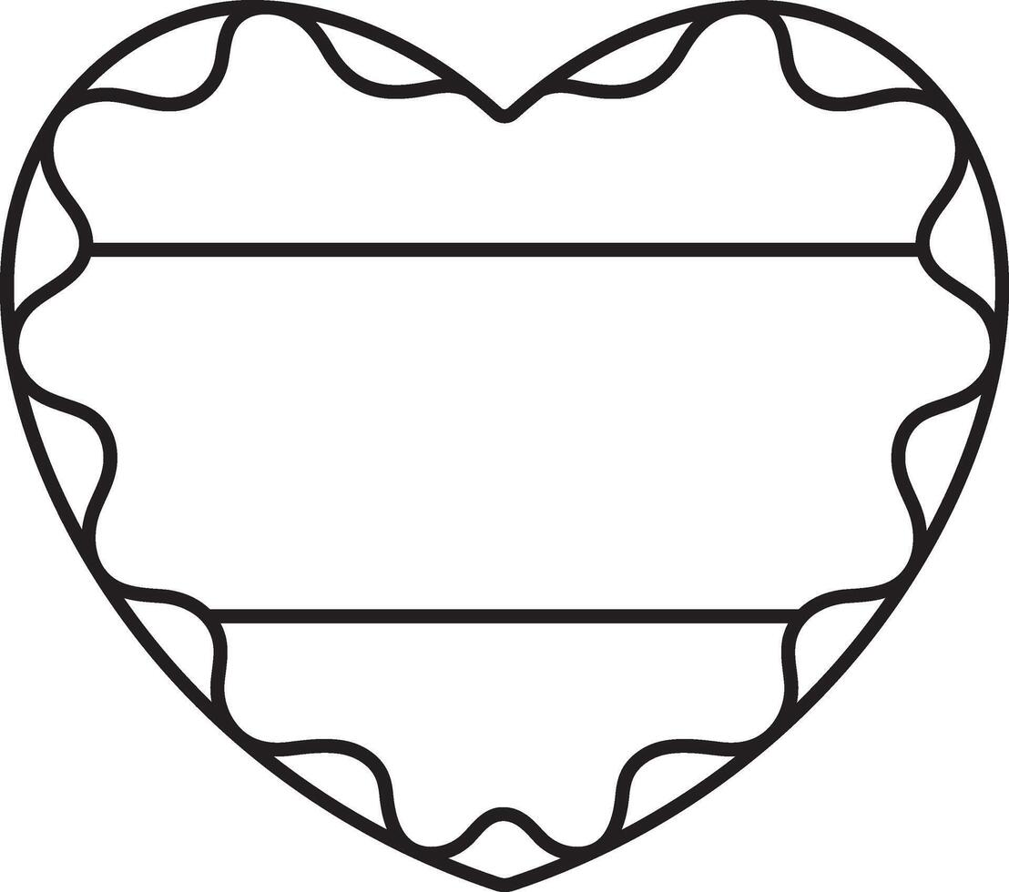 gingerbread in the shape of a heart with a striped pattern, tricolor template, Oktoberfest, simple black and white icon on an isolated background vector