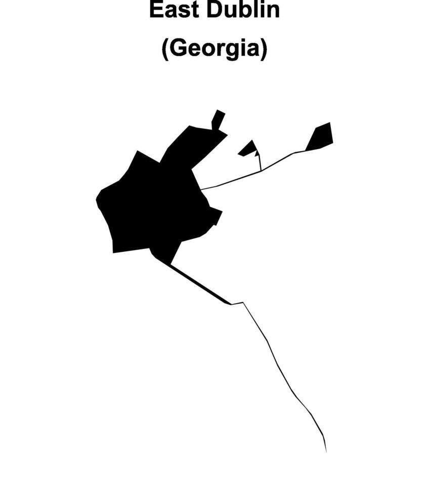 East Dublin, Georgia blank outline map vector