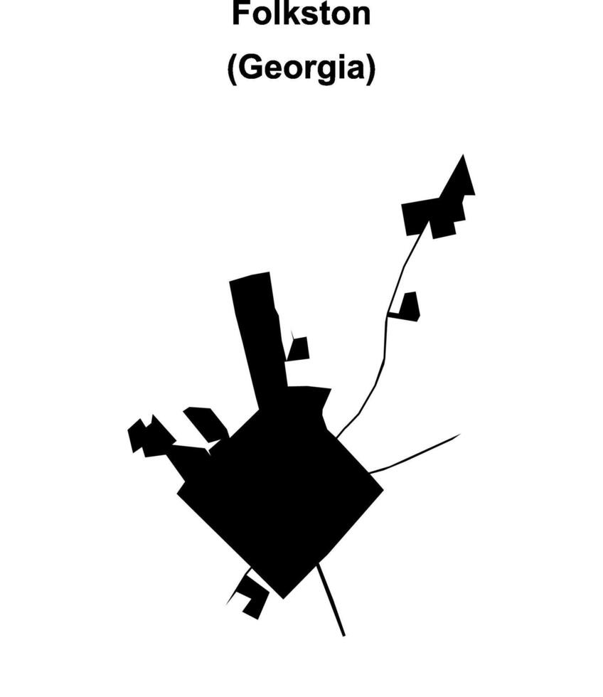 Folkston, Georgia blank outline map vector