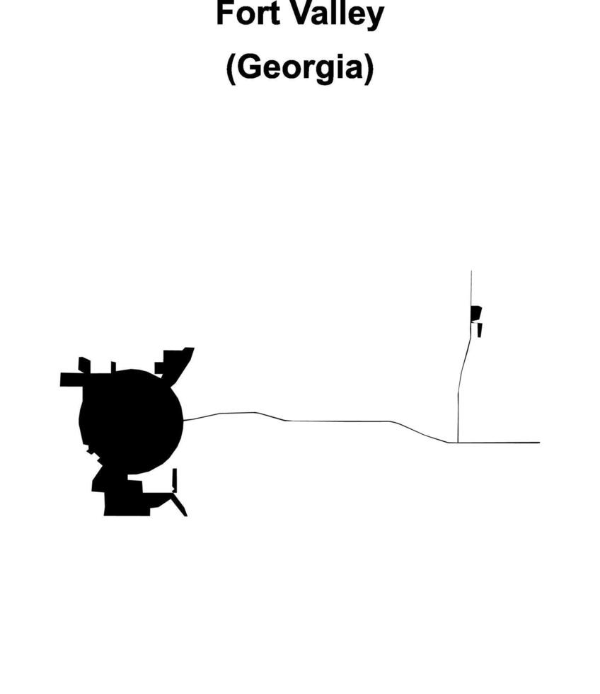 Fort Valley, Georgia blank outline map vector