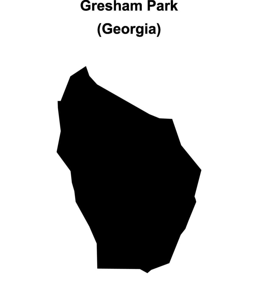 Gresham Park, Georgia blank outline map vector