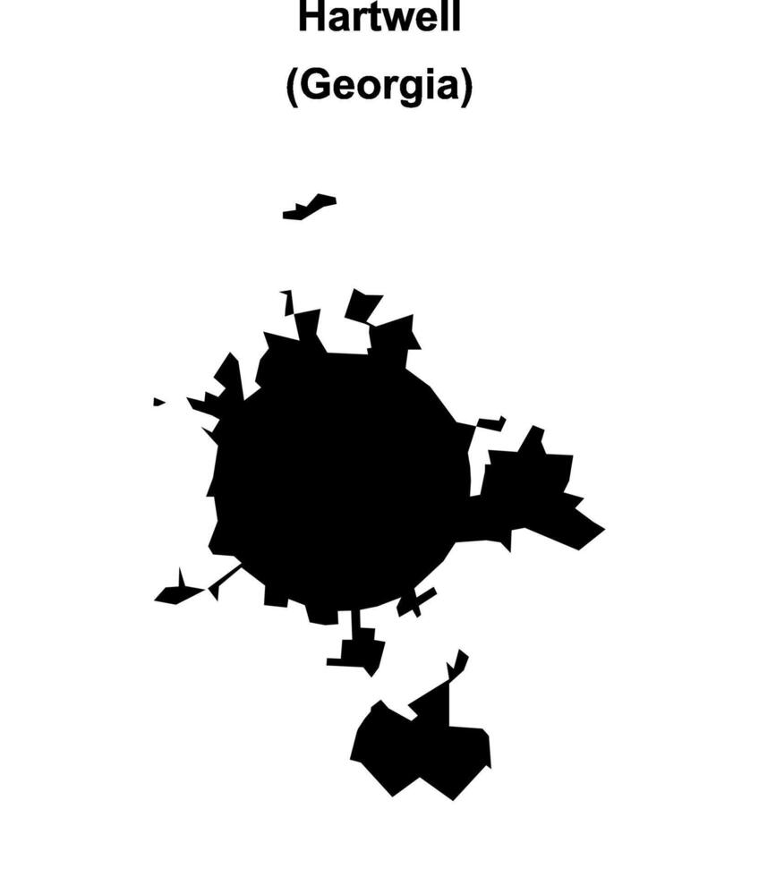 Hartwell, Georgia blank outline map vector