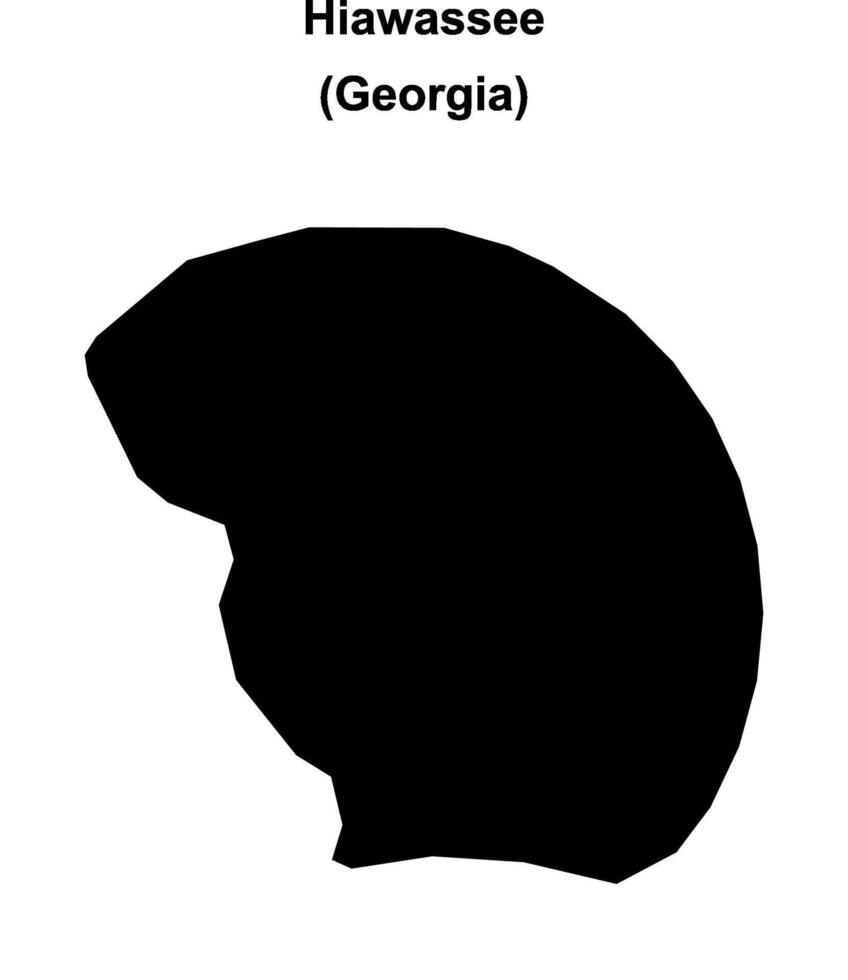 Hiawassee, Georgia blank outline map vector