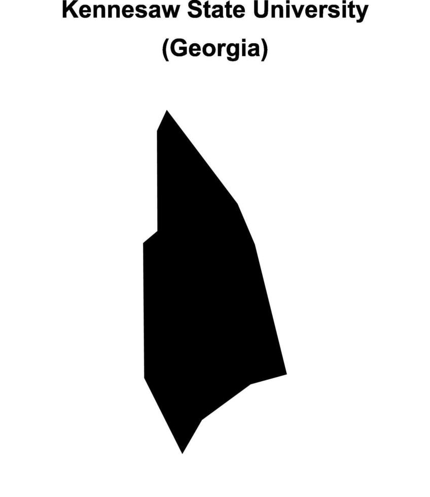 Kennesaw State University, Georgia blank outline map vector