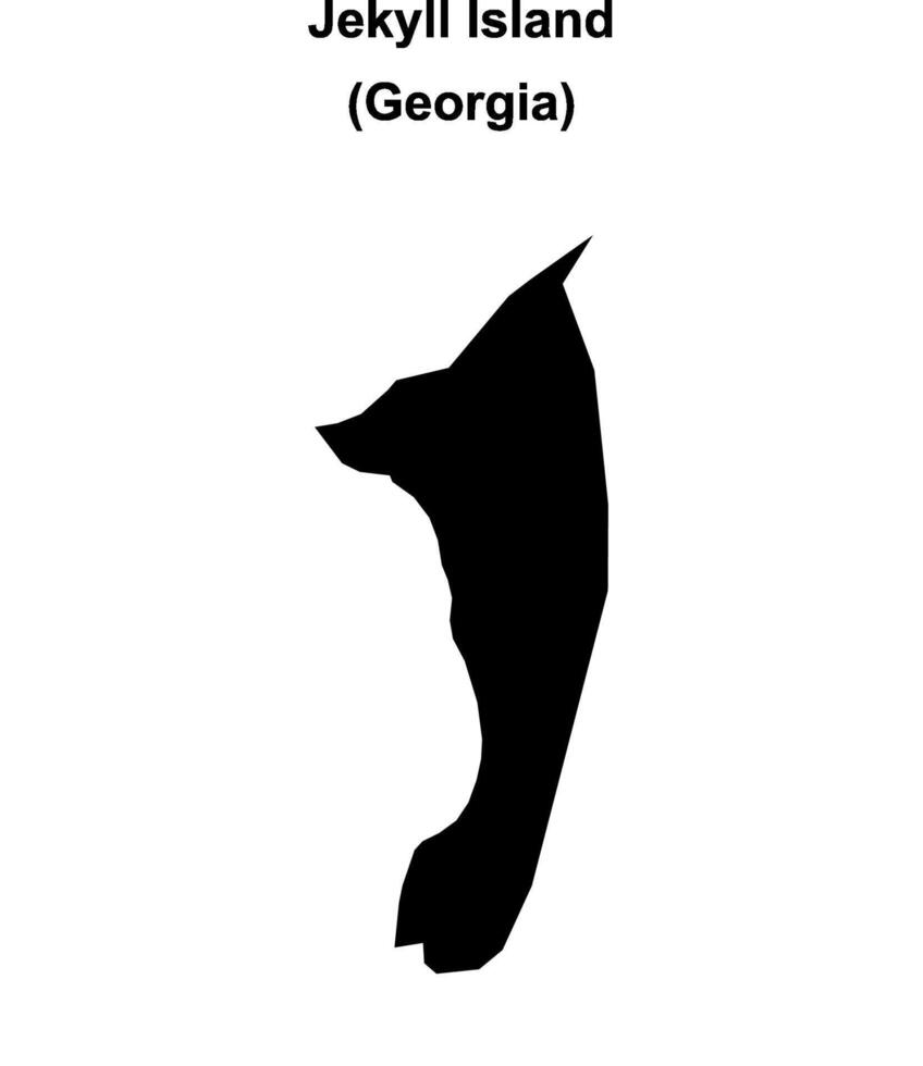 Jekyll Island, Georgia blank outline map vector