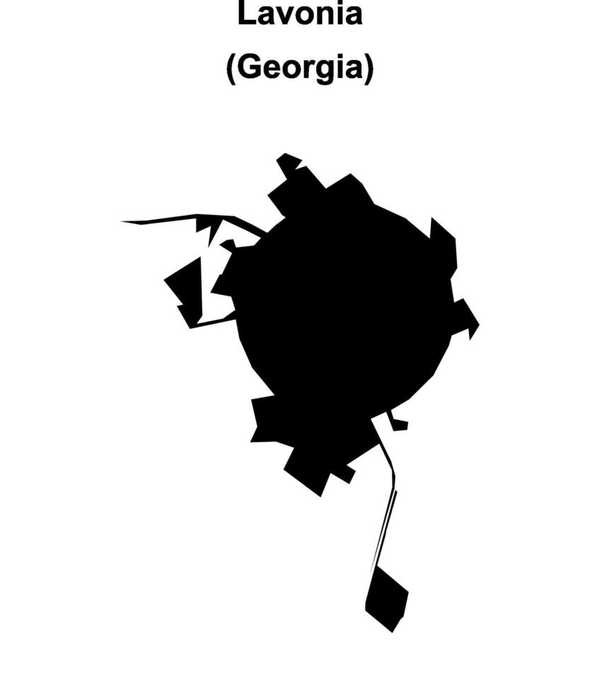 Lavonia, Georgia blank outline map vector