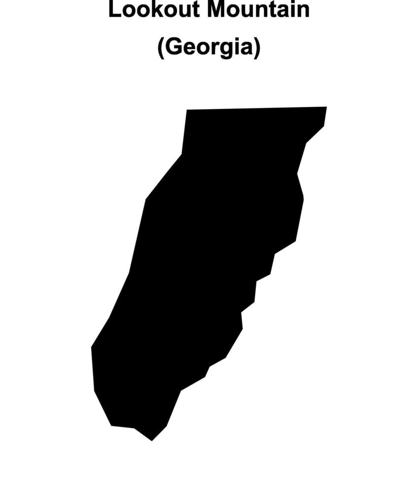 Lookout Mountain, Georgia blank outline map vector