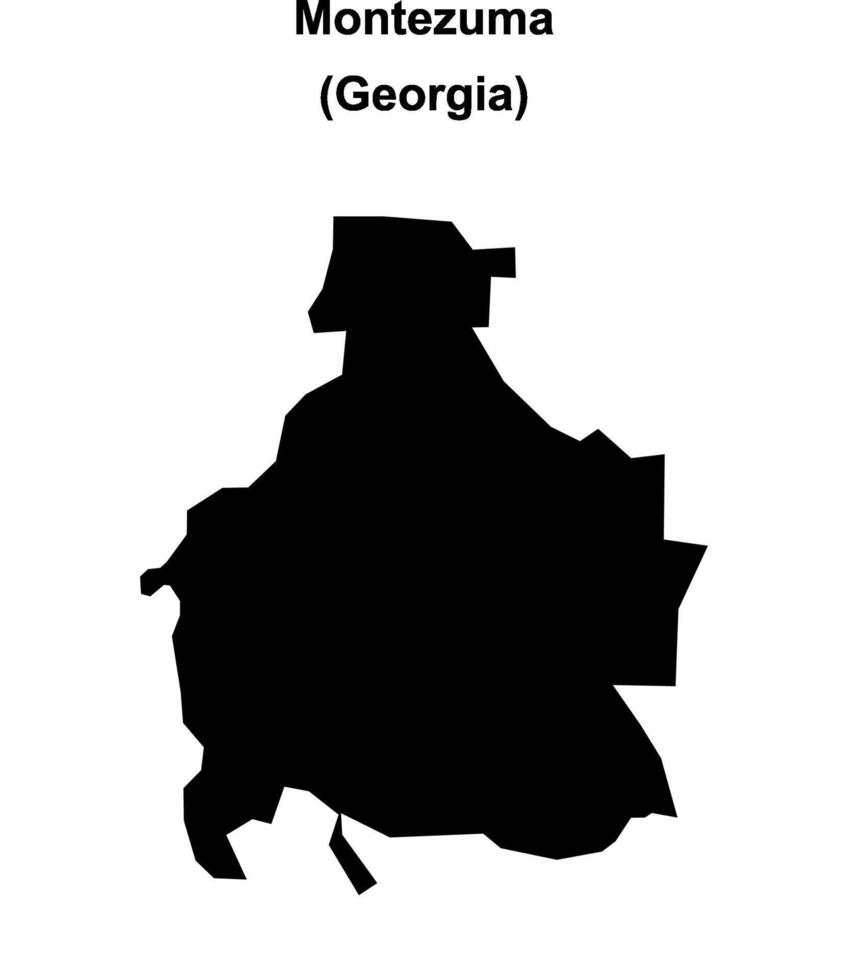 Montezuma, Georgia blank outline map vector