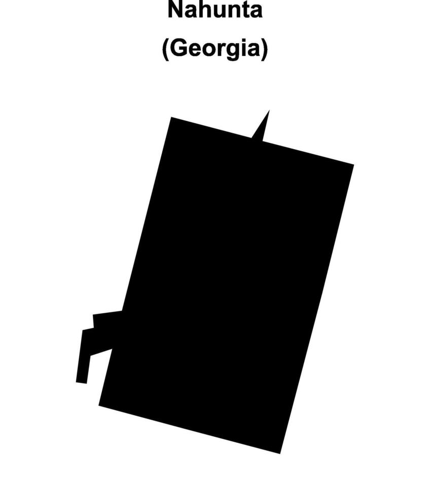 Nahunta, Georgia blank outline map vector