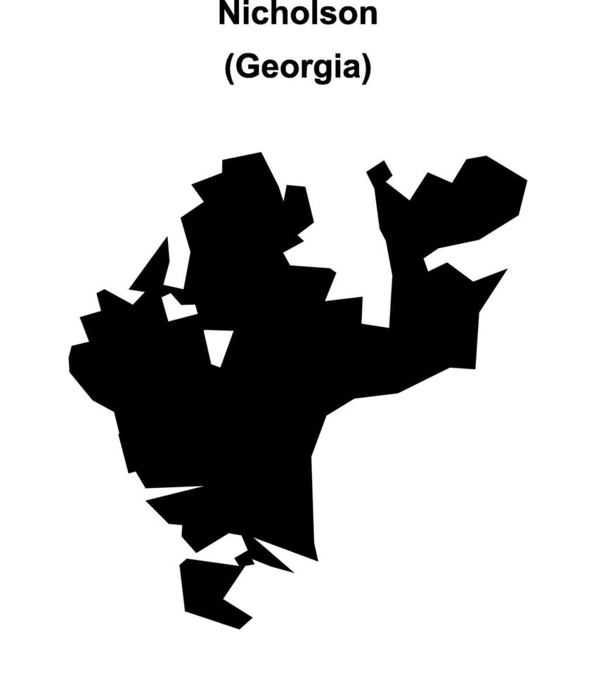Nicholson, Georgia blank outline map vector