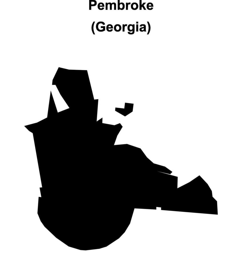 Pembroke, Georgia blank outline map vector