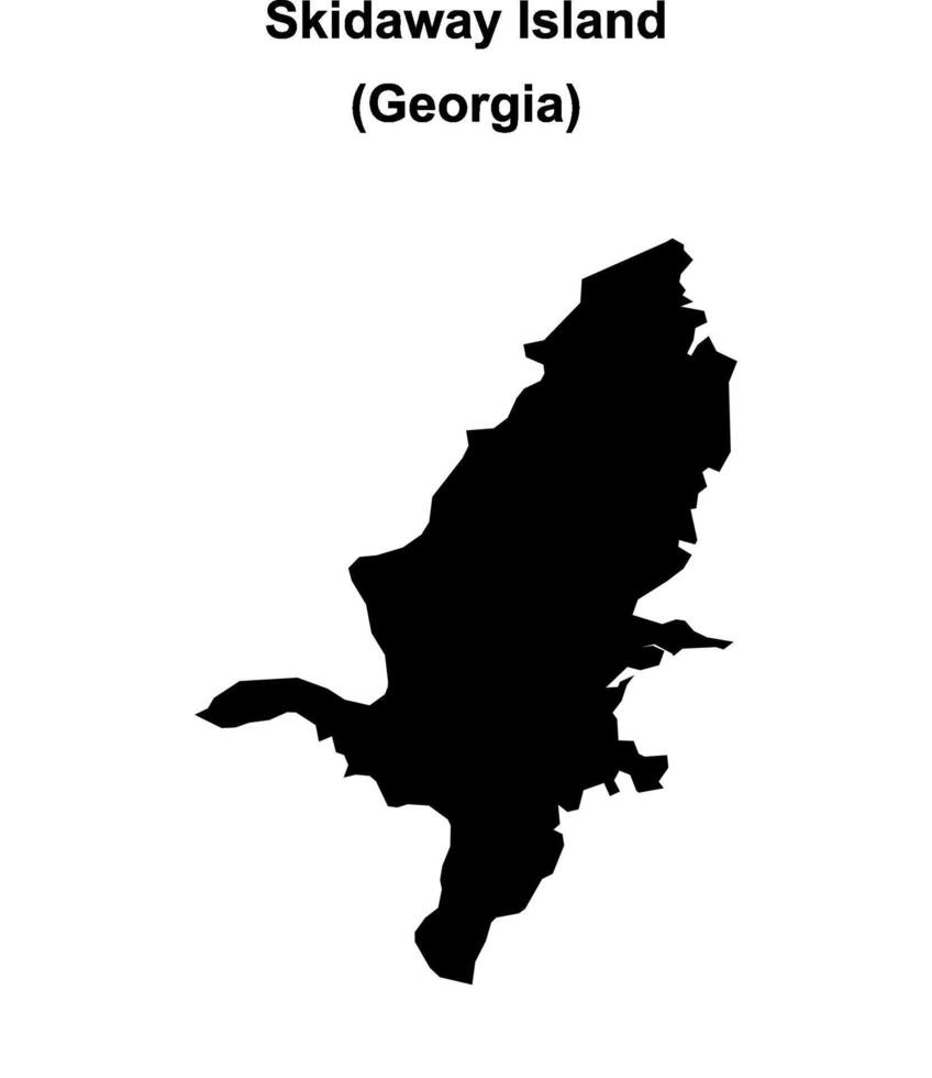 Skidaway Island, Georgia blank outline map vector