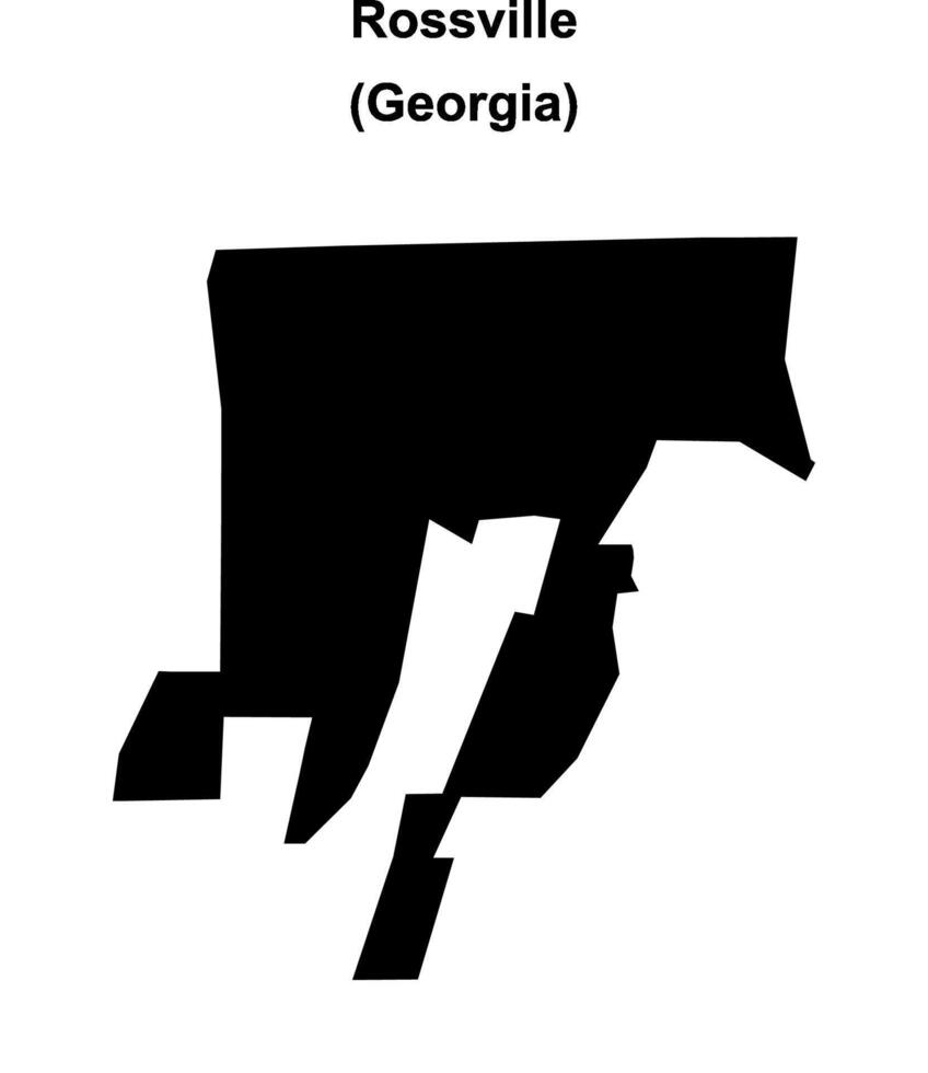 Rossville, Georgia blank outline map vector