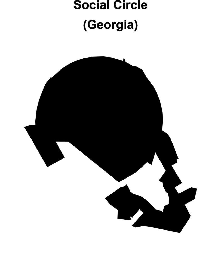 Social Circle, Georgia blank outline map vector