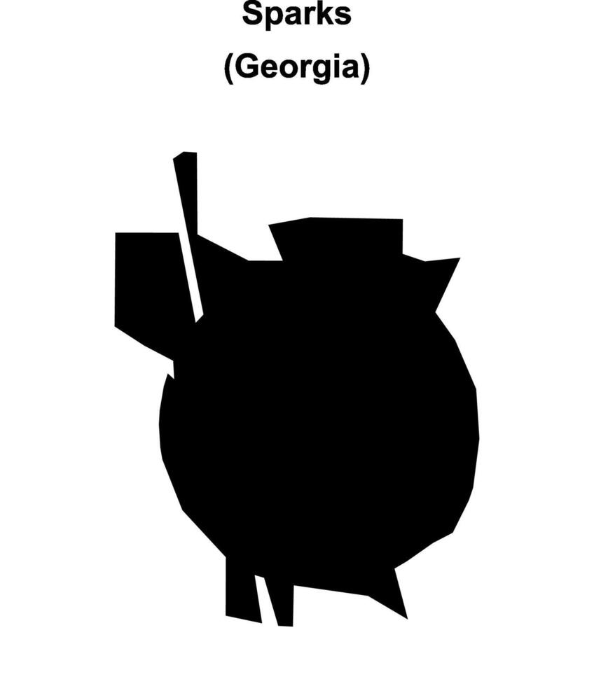 Sparks, Georgia blank outline map vector