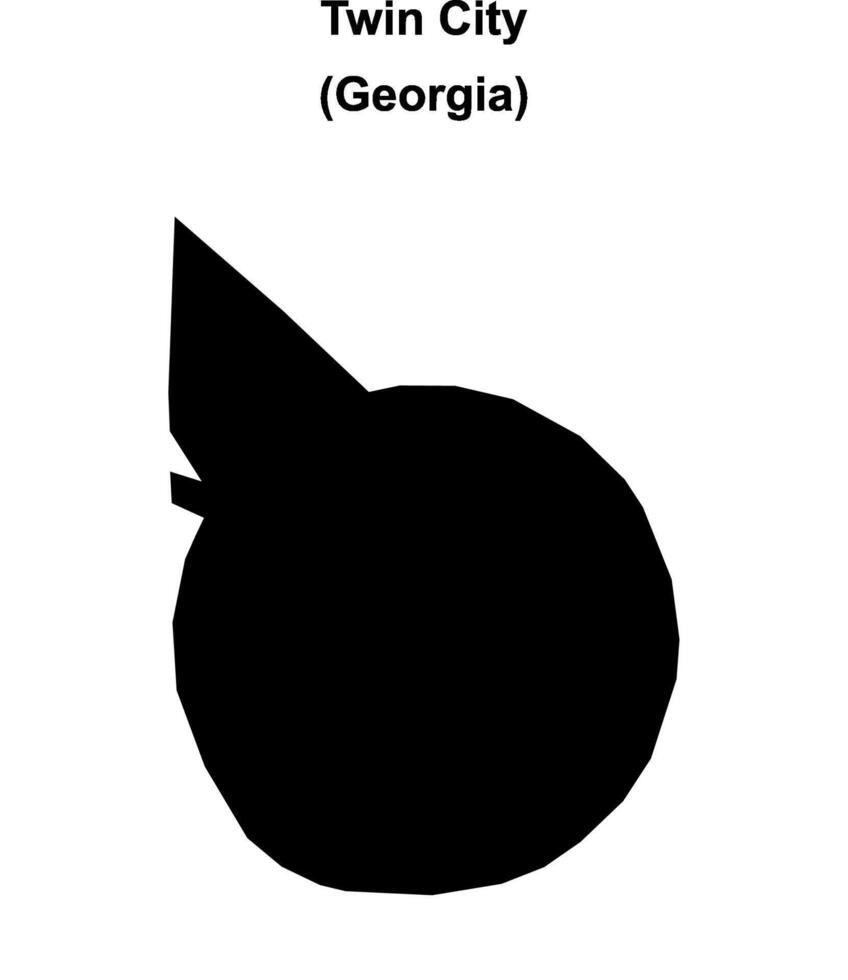 Twin City, Georgia blank outline map vector