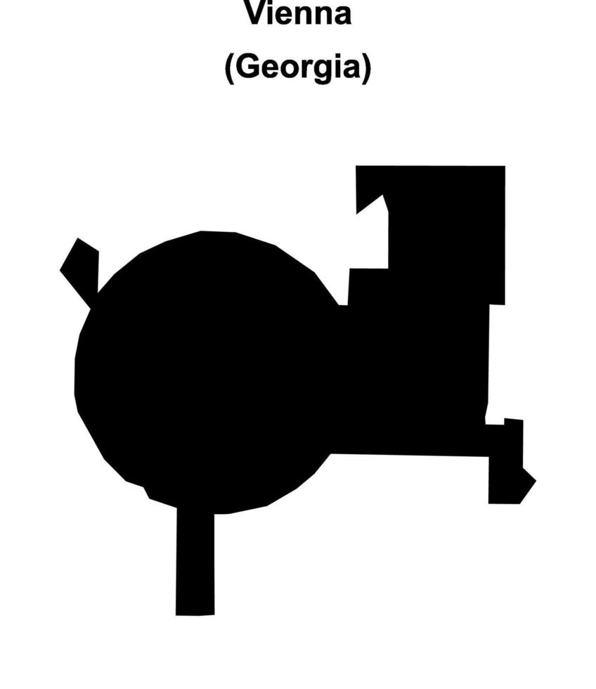 Vienna, Georgia blank outline map vector