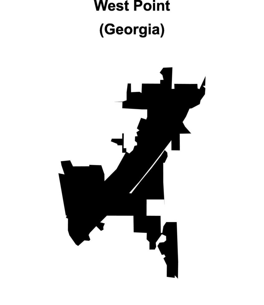 West Point, Georgia blank outline map vector